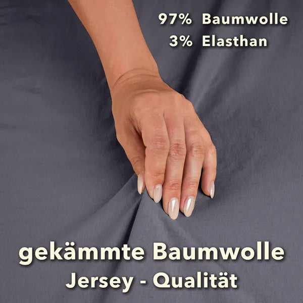 Premium Spannbettlaken 90x200 – passt bis 100x220 cm - Grau - Qualität - mobile