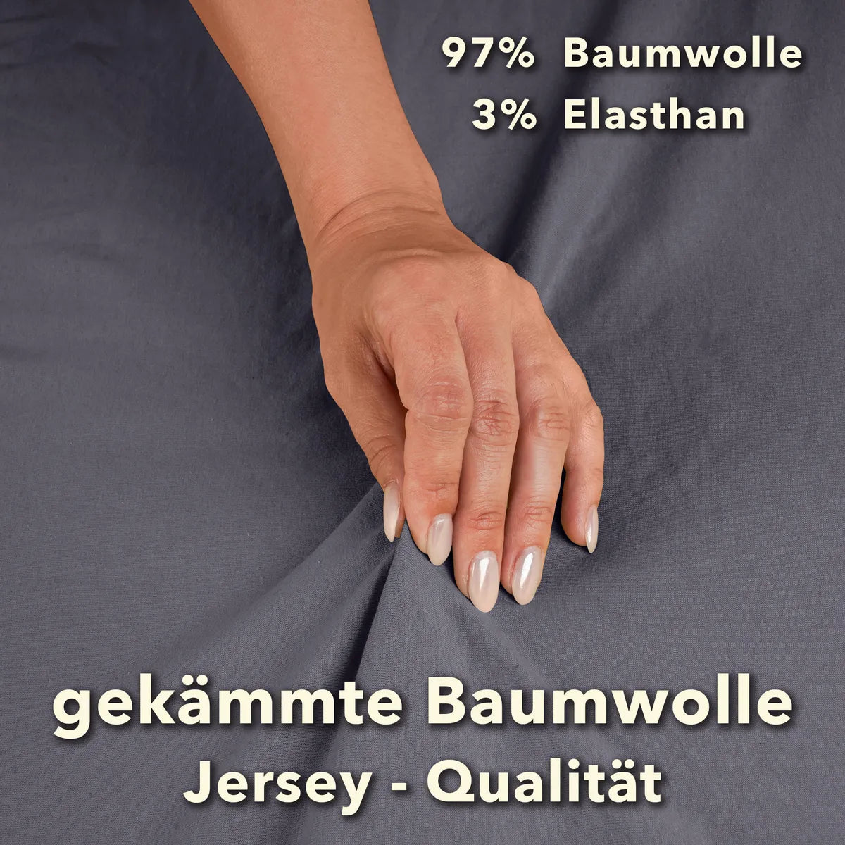 Premium Spannbettlaken 90x200 – passt bis 100x220 cm - Grau - Qualität
