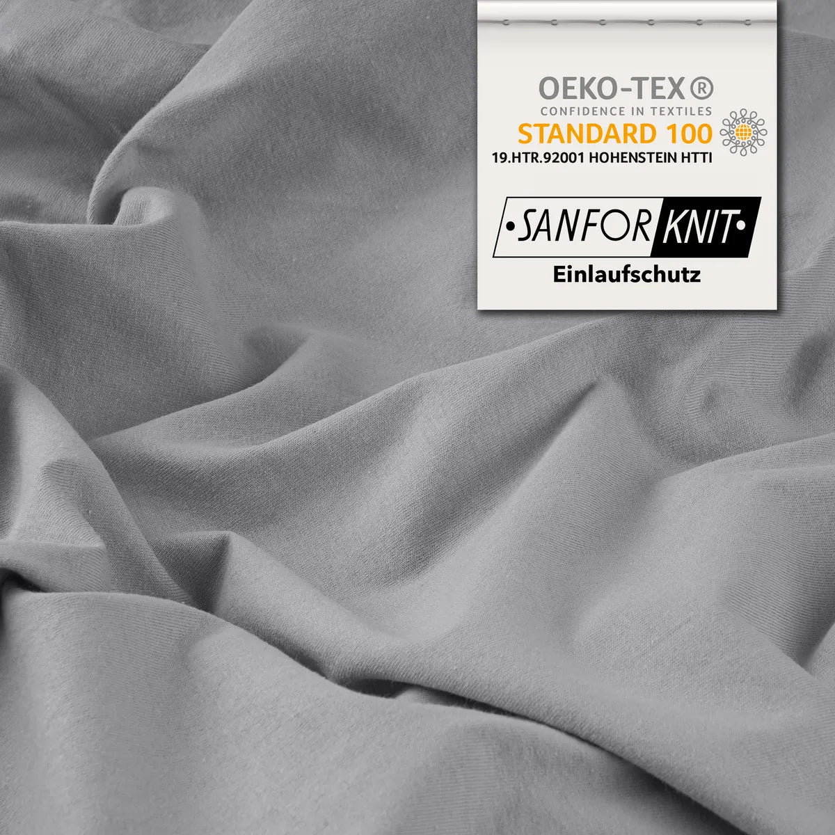 Premium Spannbettlaken 90x200 – passt bis 100x220 cm - Silber - Detail