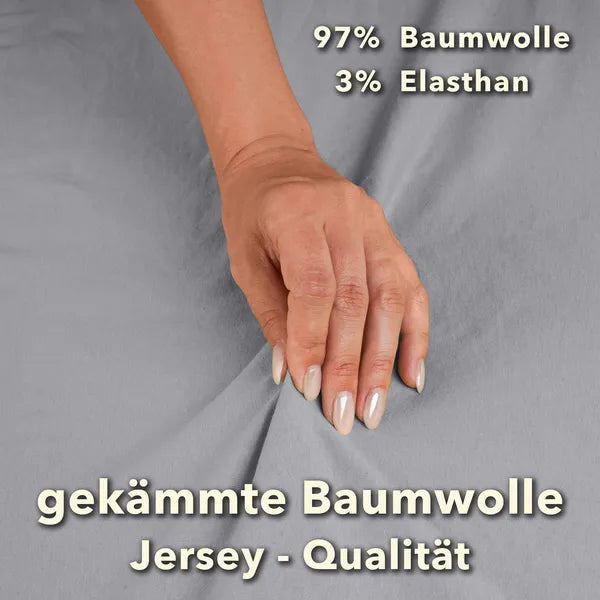 Premium Spannbettlaken 90x200 – passt bis 100x220 cm - Silber - Qualität - mobile