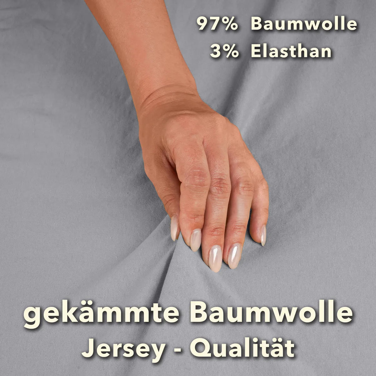 Premium Spannbettlaken 90x200 – passt bis 100x220 cm - Silber - Qualität