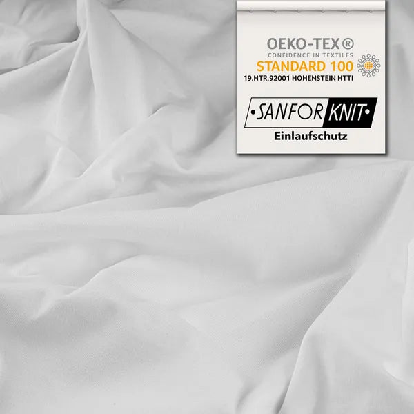 Premium Spannbettlaken 90x200 – passt bis 100x220 cm - Weiß - Detail - mobile