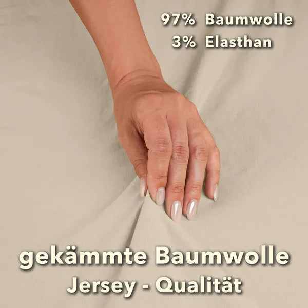 Premium Spannbettlaken 90x200 – passt bis 100x220 cm - Creme - Qualität - mobile