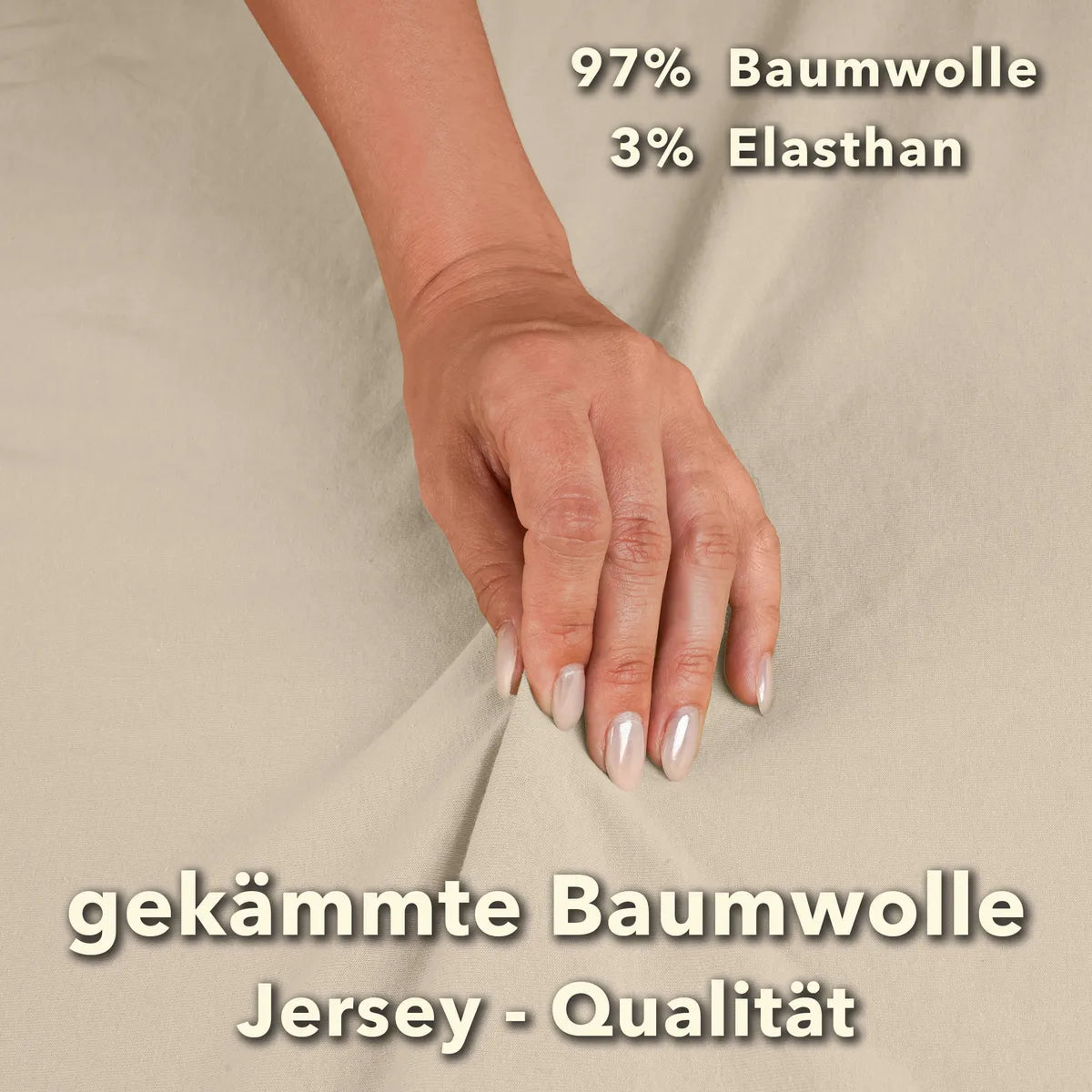 Premium Spannbettlaken 90x200 – passt bis 100x220 cm - Creme - Qualität