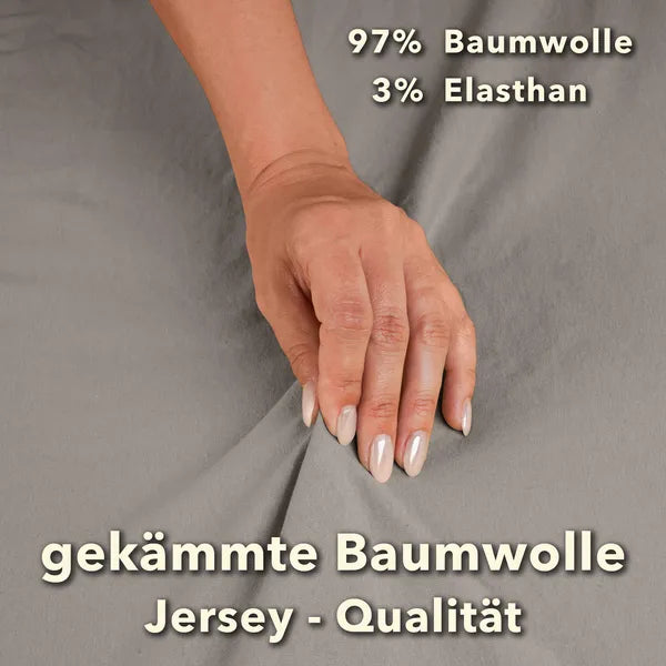 Premium Spannbettlaken 90x200 – passt bis 100x220 cm - Taupe - Qualität - mobile
