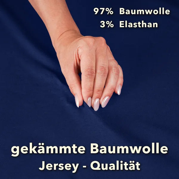 Premium Spannbettlaken 90x200 – passt bis 100x220 cm - Marine - Qualität - mobile