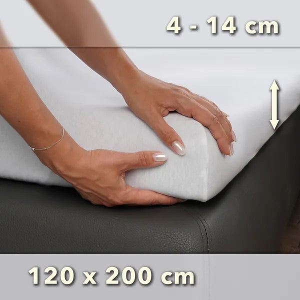 Topper Spannbettlaken 120x200 aus Jersey-Baumwolle - Weiß - Größe - mobile