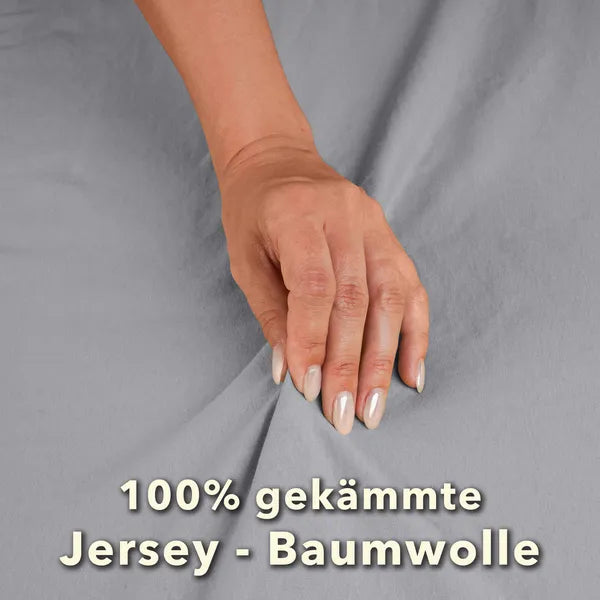 Topper Spannbettlaken 120x200 aus Jersey-Baumwolle - Silber - Qualität - mobile