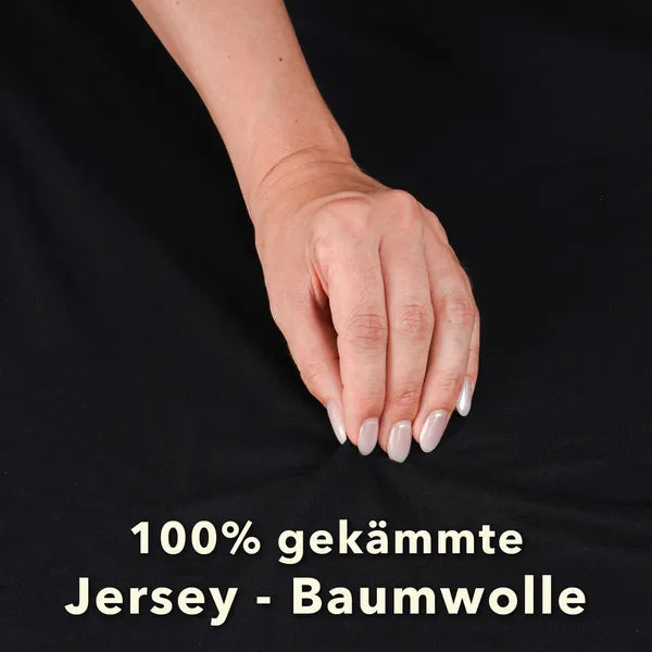 Topper Spannbettlaken 120x200 aus Jersey-Baumwolle - Schwarz - Qualität - mobile