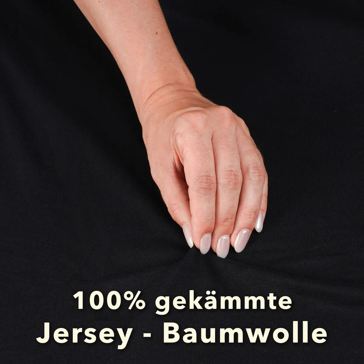 Topper Spannbettlaken 120x200 aus Jersey-Baumwolle - Schwarz - Qualität