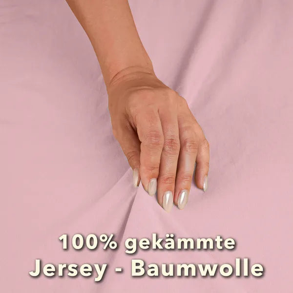 Topper Spannbettlaken 120x200 aus Jersey-Baumwolle - Puder - Qualität - mobile
