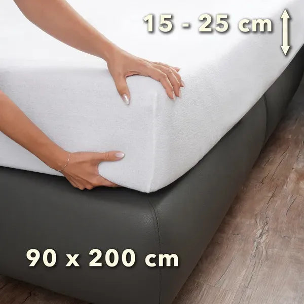 Basic Frottee Spannbettlaken 90x200 - Weiß - Größe - mobile
