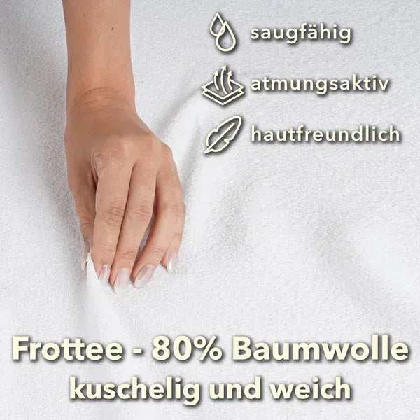 Basic Frottee Spannbettlaken 90x200 - Weiß - Eigenschaften - mobile