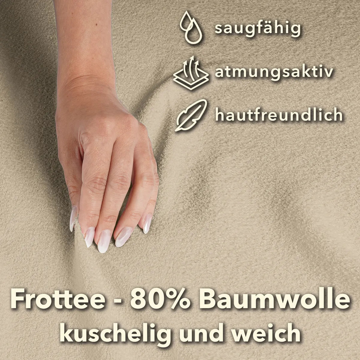 Basic Frottee Spannbettlaken 90x200 - Creme - Eigenschaften