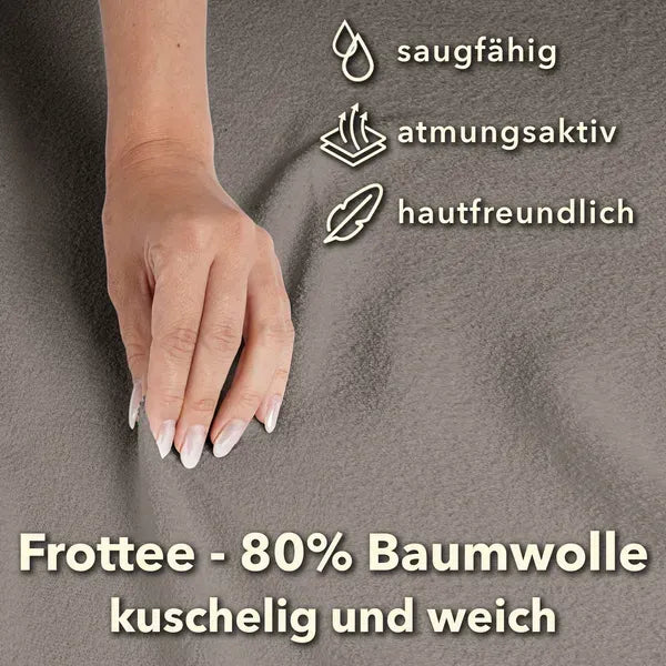 Basic Frottee Spannbettlaken 90x200 - Taupe - Eigenschaften - mobile
