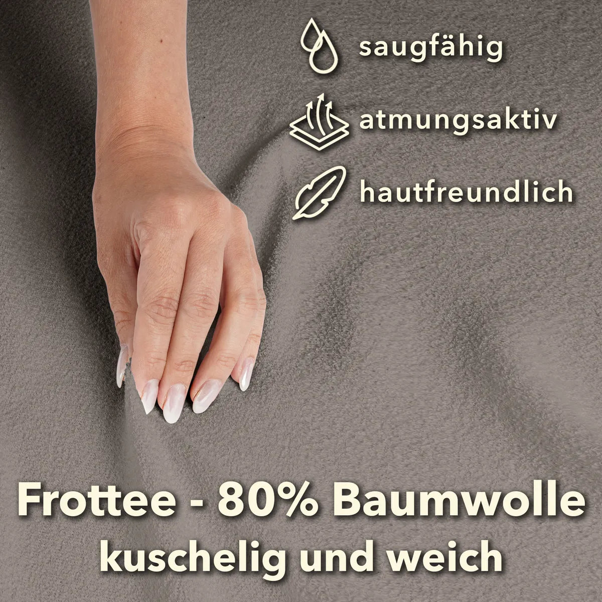 Basic Frottee Spannbettlaken 90x200 - Taupe - Eigenschaften