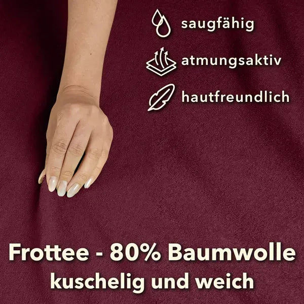 Basic Frottee Spannbettlaken 90x200 - Bordeaux - Eigenschaften - mobile