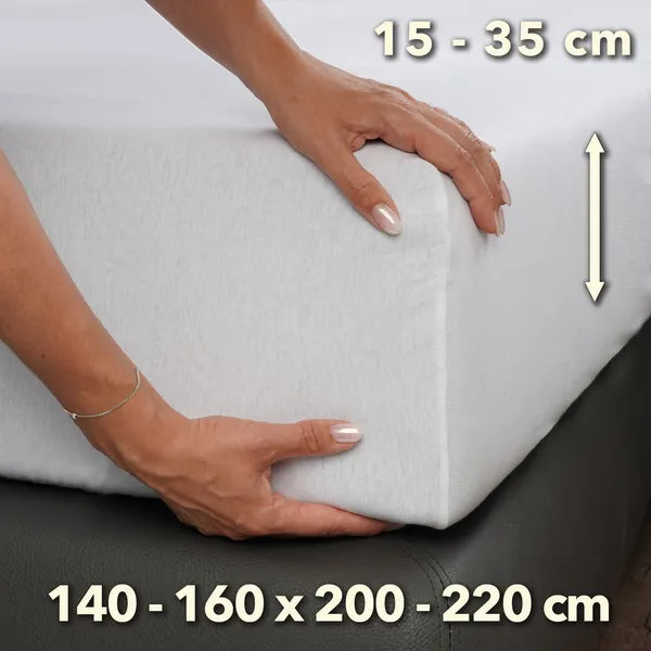 Premium Spannbettlaken 140x200 – passt bis 160x220 cm - Weiß - Größe - mobile