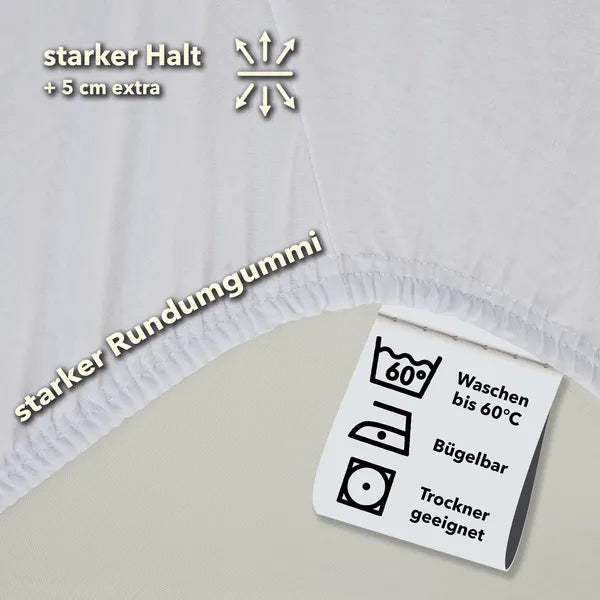 Basic Spannbettlaken 90x200 aus Jersey-Baumwolle in Weiß - Pflege - mobile