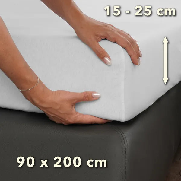 Basic Spannbettlaken 90x200 aus Jersey-Baumwolle in Weiß - Größe - mobile