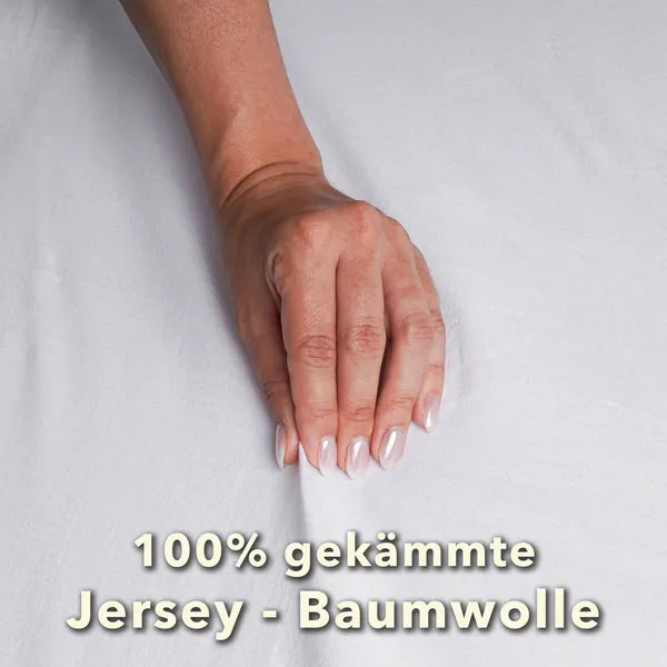 Basic Spannbettlaken 90x200 aus Jersey-Baumwolle in Weiß - Qualität - mobile