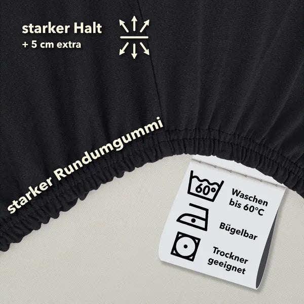 Basic Spannbettlaken 90x200 aus Jersey-Baumwolle in Anthrazit - Pflege - mobile