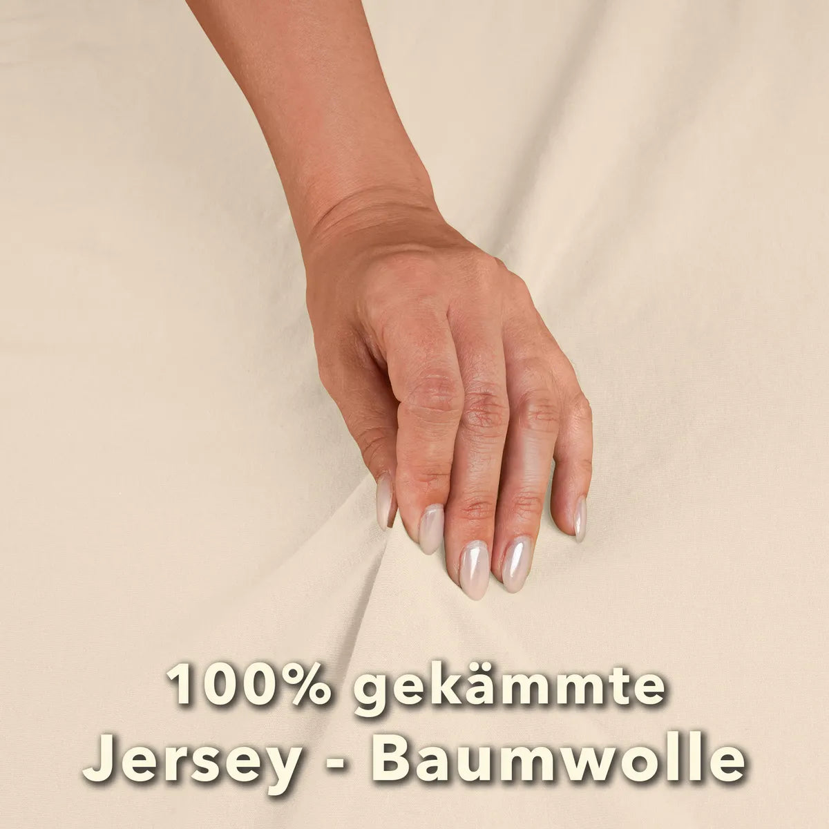 Basic Spannbettlaken 90x200 aus Jersey-Baumwolle in Creme - Qualität