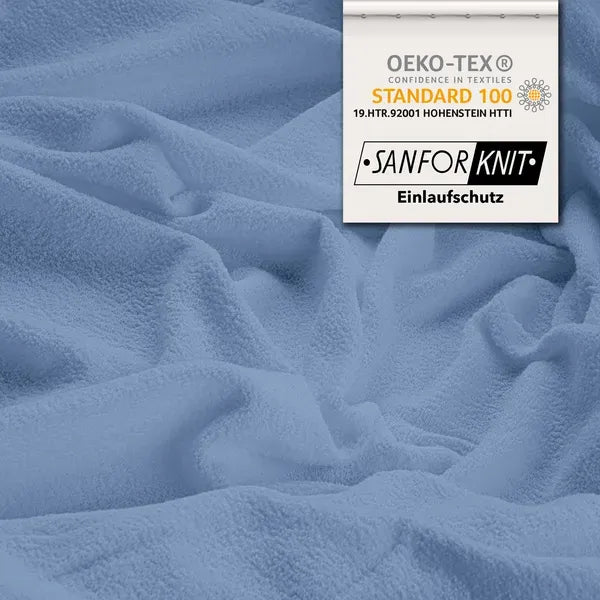 Basic Frottee Spannbettlaken 120x200 - Mittelblau - Detail - mobile