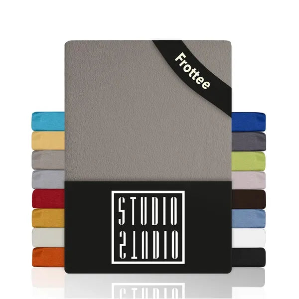 Basic Frottee Spannbettlaken 180x200 - Taupe - Verpackung - mobile